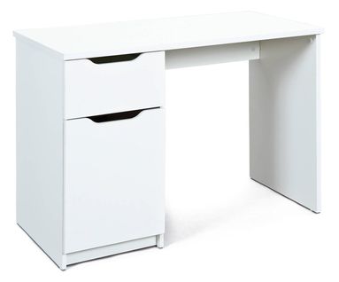 Bureau En Panneaux De Particules Mélaminé, Blanc - Dim : L 115 X H 76 X P 55 Cm