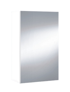 Miroir De Salle De Bain Avec Rangements 1 Porte En Blanc Brillant, 65 X 40 X 21 Cm