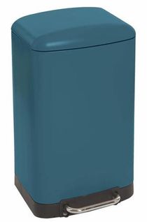 Poubelle Rectangulaire à Pédale Coloris Bleu Mat - 30 Litres