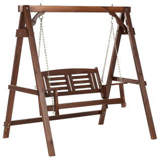 Balancelle De Jardin - Balançoire D'extérieur Nerito Bois D’épicéa Marron Foncé