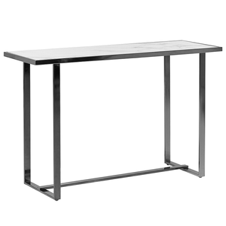 Table Console - Table D'entrée - Console Meuble Plano Verre De Sécurité Marbre Blanc