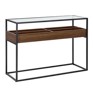 Table Console - Table D'entrée - Console Meuble Waco Verre De Sécurité Noir
