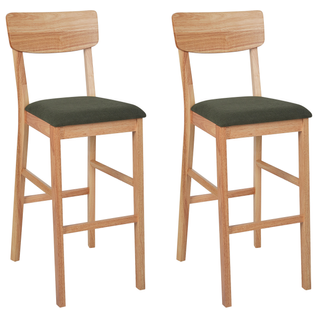 Lot De 2 Tabourets De Bar - Chaises De Bar Ambler Marron Clair/vert