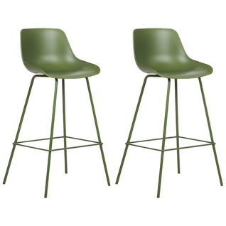 Lot De 2 Tabourets De Bar - Chaises De Bar Emmet Vert