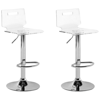 Lot De 2 Tabourets De Bar - Chaises De Bar Malta Transparent