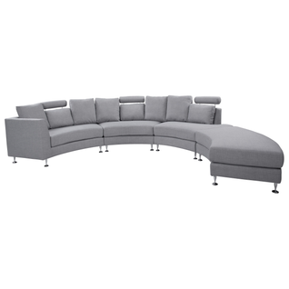 Canapé Arrondi - Canapé Modulable 7 Places Rotunde Tissu Gris Clair