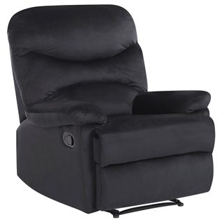 Fauteuil Inclinable - Fauteuil Relax Eslov Repose-pieds Inclus Velours Noir