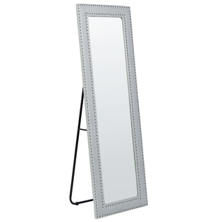 Miroir Sur Pied - Miroir Sur Toute La Longueur Locronan 150 Cm Cuir Pu Gris Clair