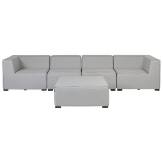 Canapé De Jardin Avec Ottoman 4 Places - Canapé D'extérieur Arezzo Gris Clair