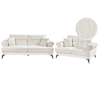 Ensemble De Canapés Droits 5 Places - Ensemble De Canapés Skive Bouclé Blanc