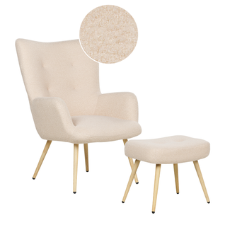 Fauteuil Relax Fauteuil De Salon Vejle Bouclé Beige