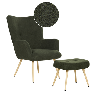Fauteuil Relax Fauteuil De Salon Vejle Bouclé Vert Foncé