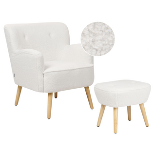 Fauteuil Relax Fauteuil De Salon Tumba Bouclé Blanc