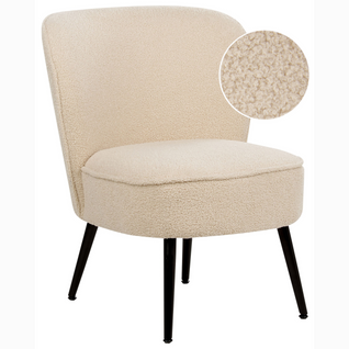 Fauteuil Fixe Fauteuil De Salon Voss Bouclé Beige Clair