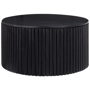 Table Basse - Table De Salon Kirkwood Bois De Manguier Noir Avec Rangement