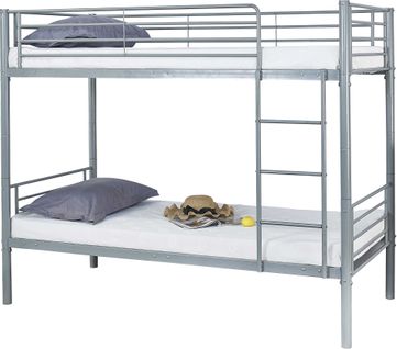 Lit Superposé Dixie 90x200cm - Métal - Gris Mat