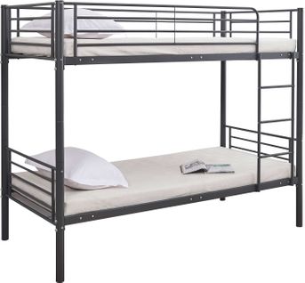 Lit Superposé Dixie 90x200cm - Métal - Noir Mat