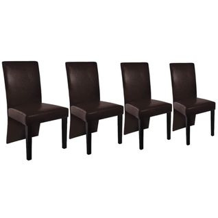 Lot De 4 Chaises De Salle à Manger - Chaises De Cuisine Marron Foncé Similicuir