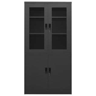 Armoire De Bureau - Rangement Bureau - Meuble Bureau Anthracite 90x40x180 Cm Acier