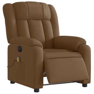 Fauteuil Relax - Fauteuil Inclinable - Fauteuil De Relaxation Électrique Marron Tissu We238