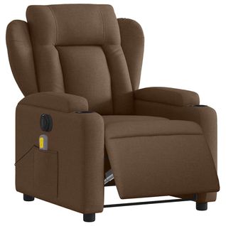 Fauteuil Relax - Fauteuil Inclinable - Fauteuil De Relaxation Électrique Marron Tissu We236