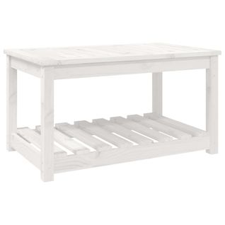 Table Basse De Jardin - Table D'extérieur Blanc 82,5x50,5x45 Cm Bois Massif De Pin