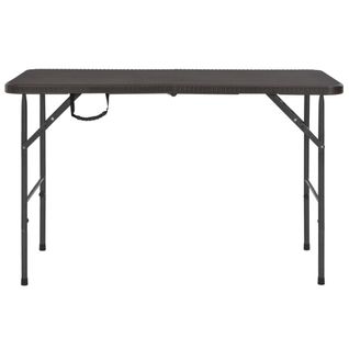 Table De Jardin - Table D'extérieur Pliante Marron 120x60x74cm Pehd Aspect De Rotin