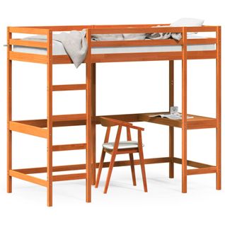 Lit Mezzanine - Lit Enfant Sans Matelas Cire Marron 90x200 Cm Pin Massif