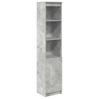 Buffet Haut - Meuble De Rangement Gris Béton 37,5x35x180 Cm Bois D'ingénierie Bf630