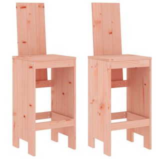 Lot De 2 Tabourets De Bar - Chaises De Bar 40x42x120 Cm Bois Massif Douglas Ta52
