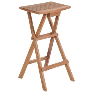 Lot De 2 Tabourets De Bar Pliables - Chaises De Bar Bois De Teck Massif Ta353