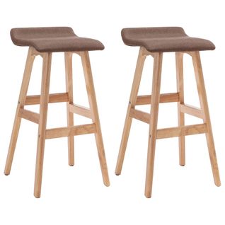Lot De 2 Tabourets De Bar - Chaises De Bar Taupe Tissu Ta375