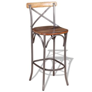 Tabouret De Bar - Chaise De Bar Bois De Récupération Massif Ta473