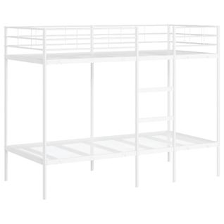 Lit Superposé - Lit Enfant Sans Matelas Blanc 100x190 Cm Acier
