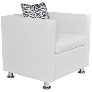 Fauteuil Fixe - Fauteuil De Salon Blanc Similicuir