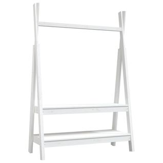 Porte-vêtements, Portant à Vetement Blanc 100x45,5x150 Cm Bois De Pin Massif
