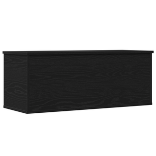 Coffre De Jardin Boîte De Rangement - En Chêne Noir 90x35x35 Cm En Bois D'ingénierie Fr659