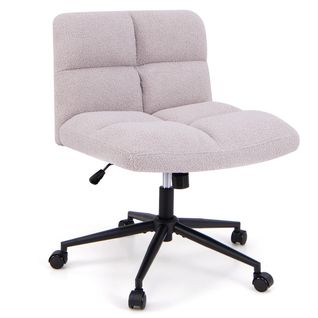 Chaise De Bureau Pivotant Hauteur Réglable Fauteuil De Bureau Sans Accoudoirs 73x69x79-87 Cm Gris