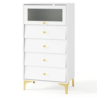 Commode 4 Tiroirs Armoire De Rangement Moderne Avec 8 Tiroirs Coulissants 60 X 40 X 112,5 Cm Gris