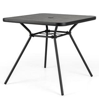 Table De Jardin Carré Table Extérieure Avec Trou De Parasol 80 X 80 X 72,5 Cm Noiretgris