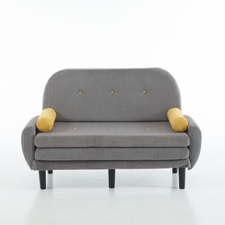 PUGSDRLY Canape 2 Places Convertible Minimaliste Moderne,Canapé Lit Convertible Multifonctionnel,Double Dossier Réglable Indépendamment,pour Appartements,Dortoirs,Salon,Bureau (Gris Antique