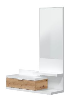 Meuble D'entrée Avec Miroir Et Tiroir - L. 81 X P. 29 X H. 116 Cm