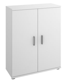 Meuble Bas Avec 2 Portes En Panneaux De Particules Mélaminés Coloris Blanc