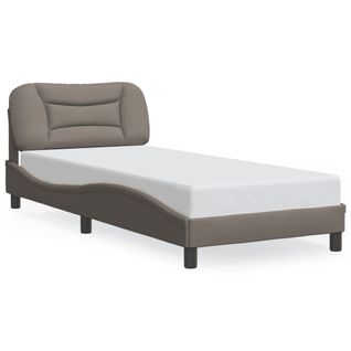 Lit Contemporain - Lit Adulte - Cadre De Lit Avec LED Taupe 90x190 Cm Tissu Li586