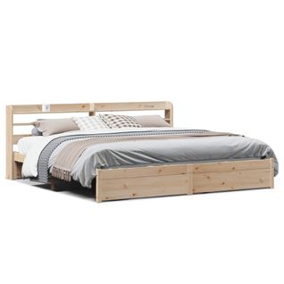 Lit Double, Lit Adulte, Cadre De Lit Avec Tête De Lit 180x200 Cm Li710
