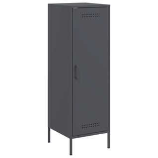Buffet Haut - Meuble De Rangement Anthracite 36x39x113 Cm Acier Bf28