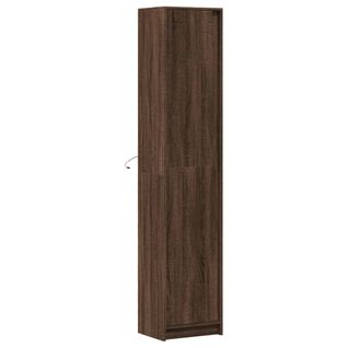 Buffet Haut - Meuble De Rangement LED Chêne Brun 41,5x32,5x200 Cm Bois D’ingénierie Bf782