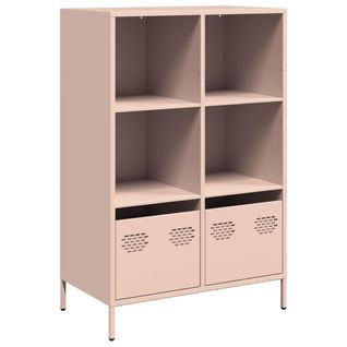 Buffet Haut - Meuble De Rangement Rose 68x39x103,5 Cm Acier Bf983