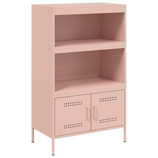 Buffet Haut - Meuble De Rangement Rose 68x39x113 Cm Acier Bf990