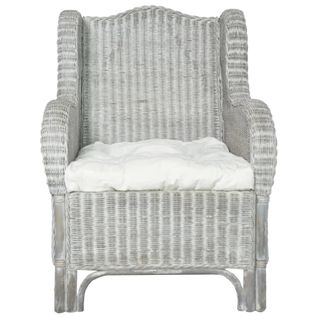 Fauteuil De Jardin - Chaise De Jardin Avec Coussin Gris Rotin Naturel Et Lin